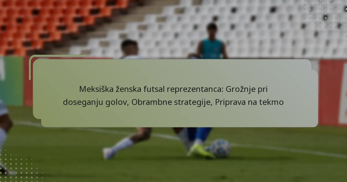 Meksiška ženska futsal reprezentanca: Grožnje pri doseganju golov, Obrambne strategije, Priprava na tekmo