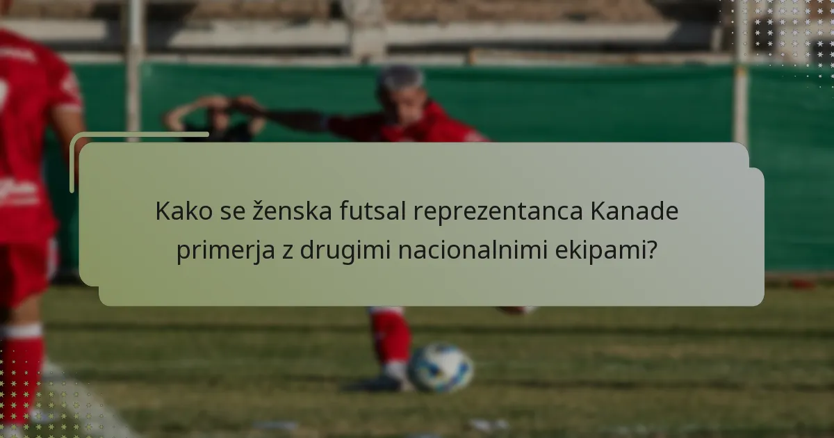 Kako se ženska futsal reprezentanca Kanade primerja z drugimi nacionalnimi ekipami?